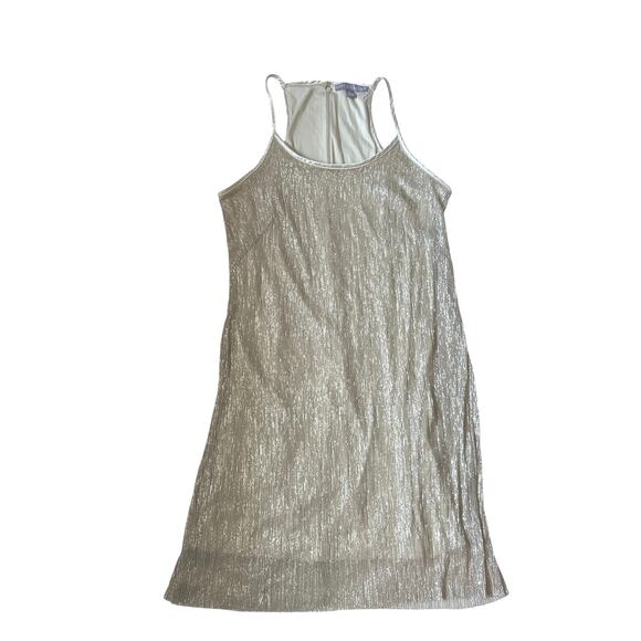 Hope & Harlow Gold Disco Sparkling Shift Mini Dress - Picture 2 of 8